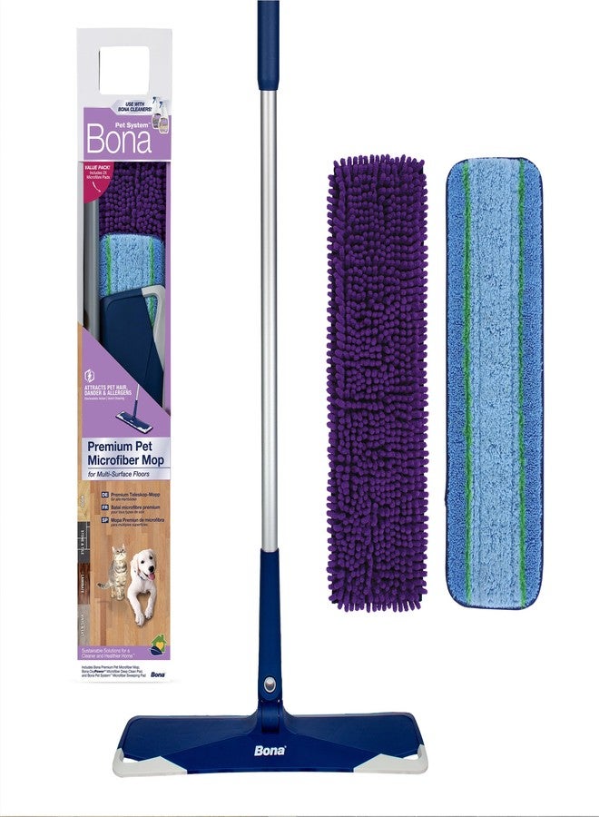 Bona Premium Pet Floor Care Microfiber Mop Kit | Cleans Dog, Cat, Puppy & Kitty Paw Marks, Urine Stains, Odors, Dirt & Hair | Anti-Bacterial, Pet-Safe, Scratch-Resistant for Stone & Wood - Image 1